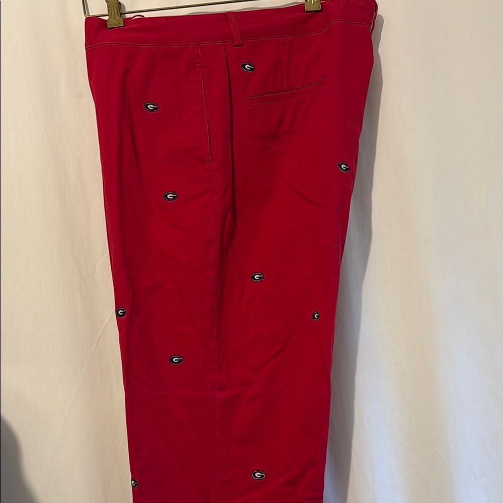 Campus Chinos Men's Red Embroidered Georgia Bulldogs Pants